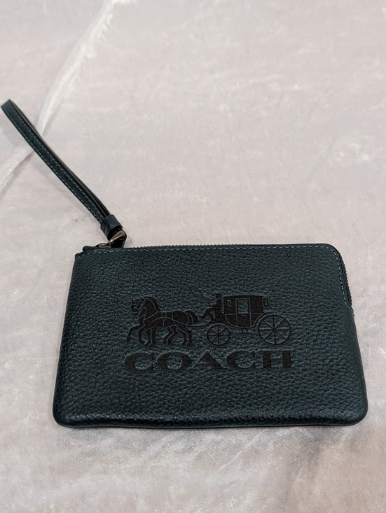 Coach Handbags - Coach Horse and Carriage Corner Zip Wristlet Dark Green